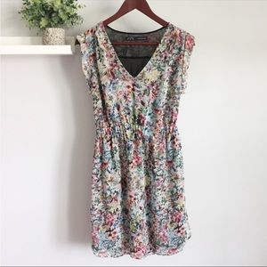 Zara | Floral Dress Sheer Back